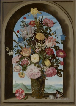 Classical Flowers Painting - Bosschaert Ambrosius Vase of Flowers in a Window